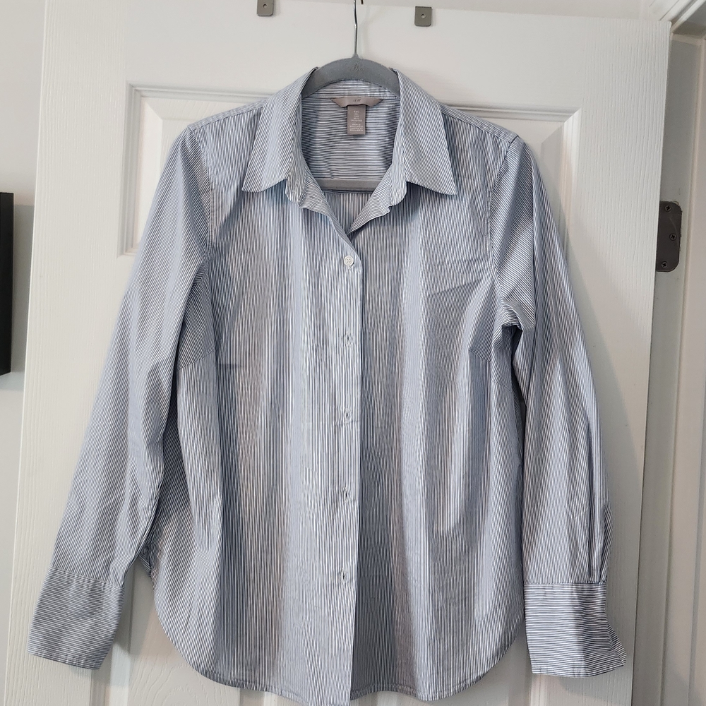 H&M Light Blue Striped Casual Shirt